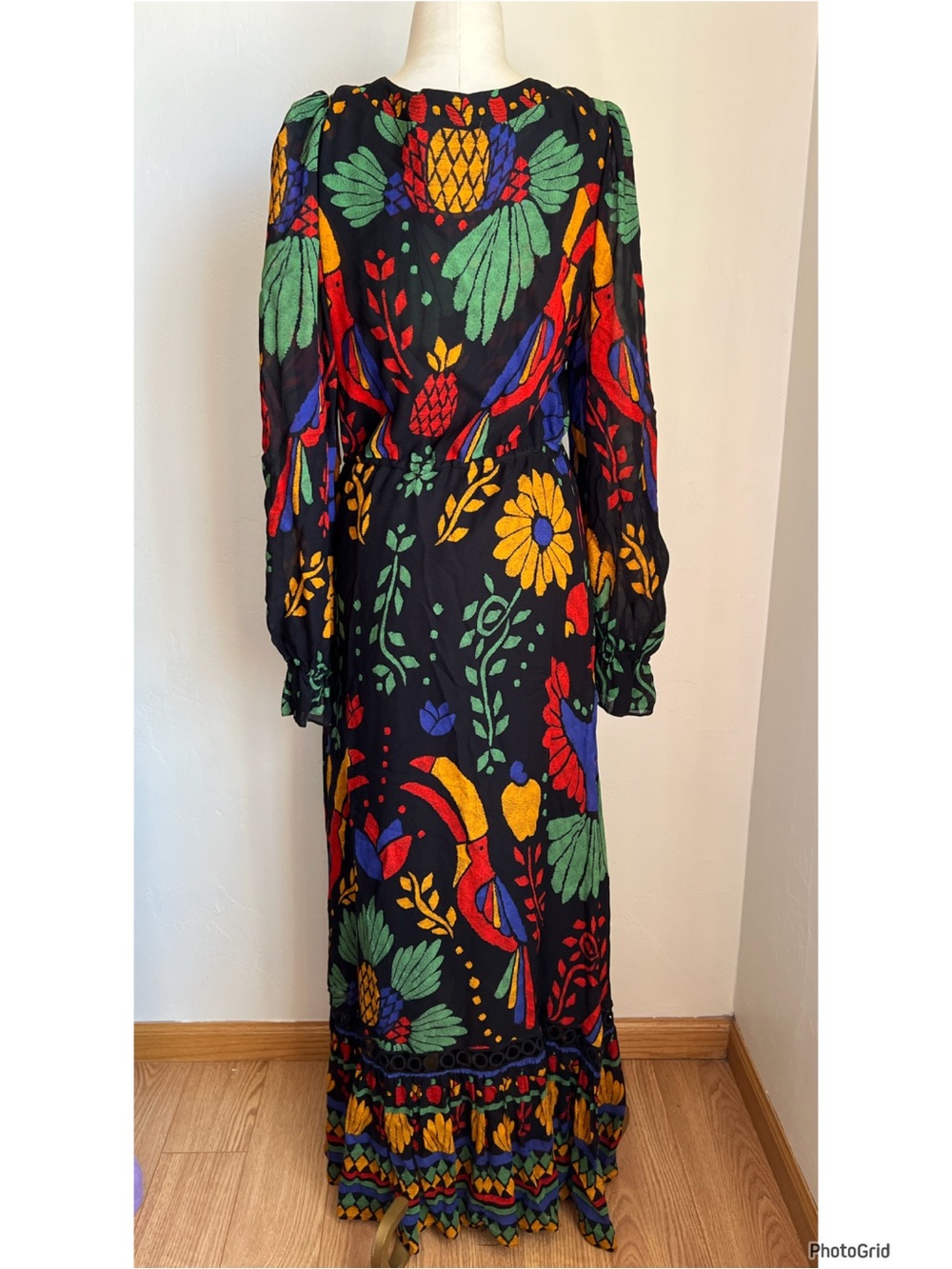 Farm Rio Georgette Maxi Dress Large - Picture 3 of 6